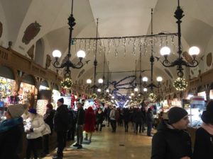 The Cloth Hall on a winter weekend in Krakow